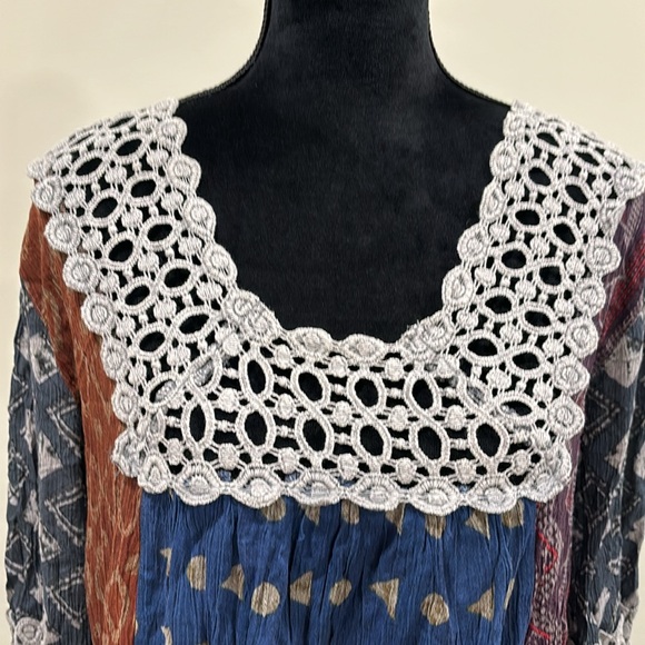 Sacred Threads Boho Tunic with Crochet Trim NWT - Picture 3 of 10
